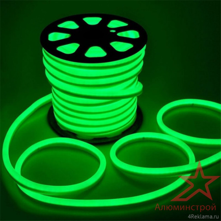 Гибкий неон Alulight зелёный, 6*12mm, длина 5м